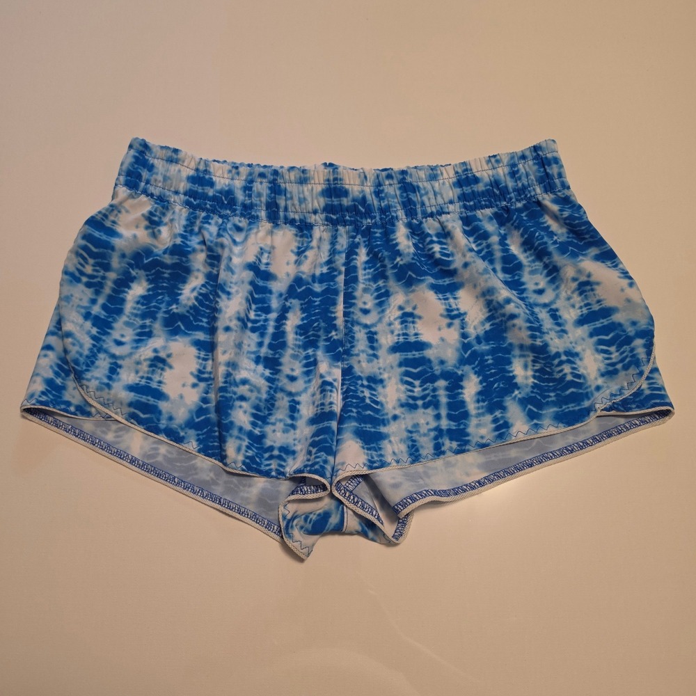 George Tie Dye Athletic Running Shorts Blue White Medium M Gym Workout Casual